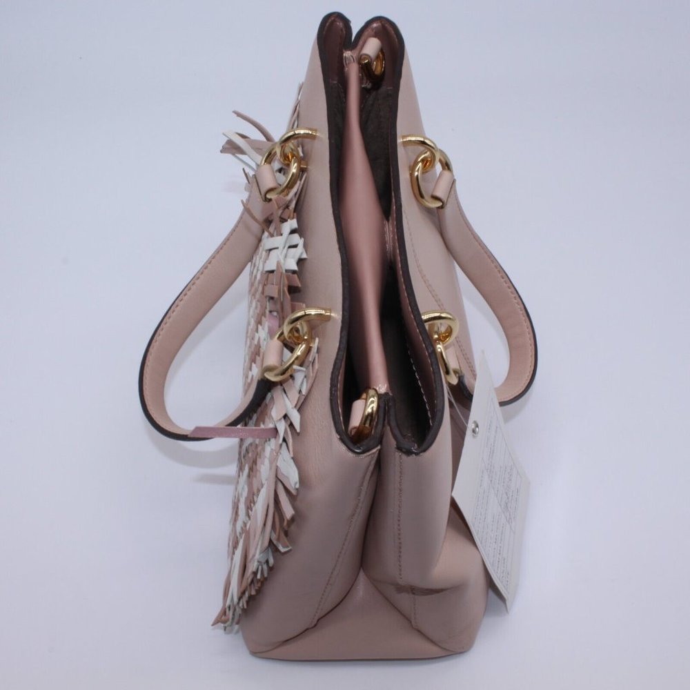 Michael Kors Blakely Bucket Satchel Bag Purse Woven Leather With Gold Trim - Picture 12 of 14